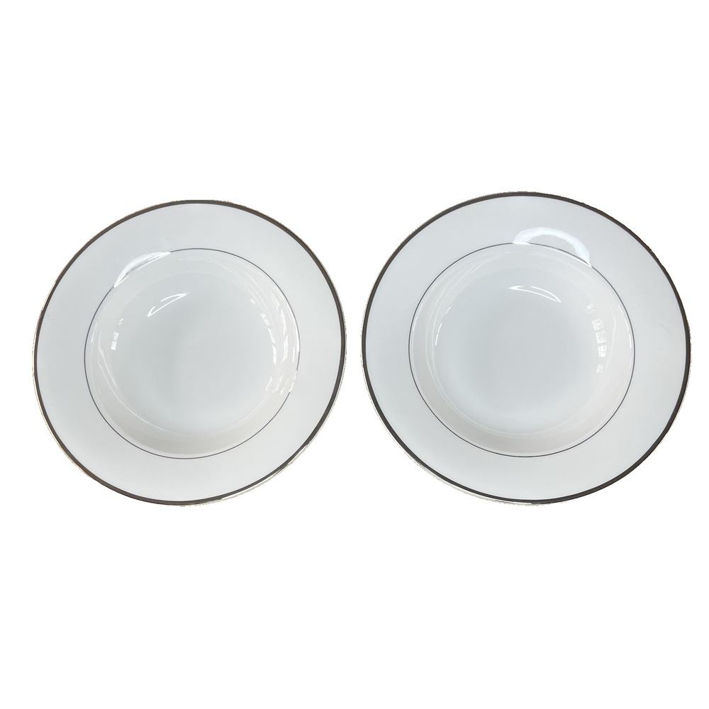 2 Mikasa Ultima+ CAMEO PLATINUM HK301‎  220 Rimmed Soup Bowls New